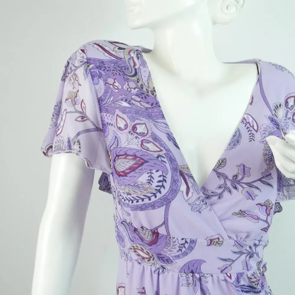 Vintage Y2K Babydoll Top Large Fairy Sheer Mesh Pastel Paisley Coquette Dainty - Picture 3 of 7